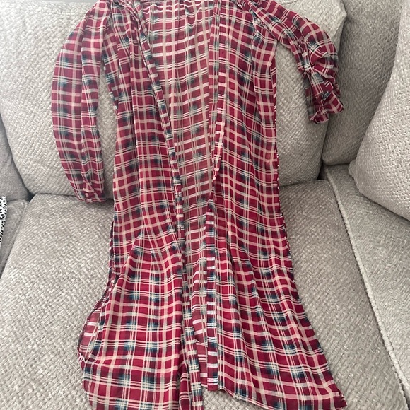 Very J Red and Cream Plaid Shirt - Picture 1 of 2